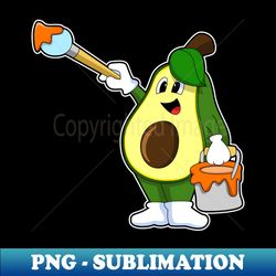 avocado as painter with paint brush - high-resolution png sublimation file - unleash your inner rebellion