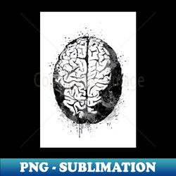 human brain anatomy black and white - png transparent sublimation design - perfect for creative projects