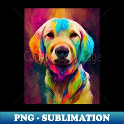 colorful labrador retriever dog - retro png sublimation digital download - perfect for personalization