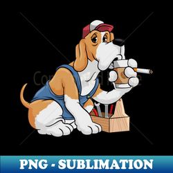 dog as mechanic with tool box and tool - instant png sublimation download - boost your success with this inspirational png download