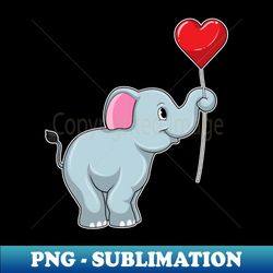 elephant with heart balloon - artistic sublimation digital file - perfect for sublimation mastery