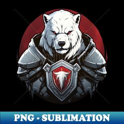 fearsome arctic defender metal plate armored polar bear - sublimation-ready png file - bold & eye-catching