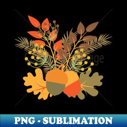 autumn floral acorns  leaves - png transparent sublimation file - perfect for sublimation art