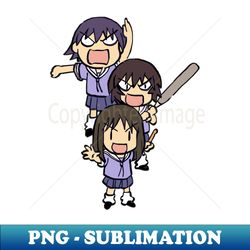 i draw chibi team knuckleheads  azumanga daioh - instant sublimation digital download - capture imagination with every detail