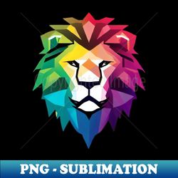 bold and beautiful geometric lion artwork for statement-making apparel - png sublimation digital download - perfect for sublimation art