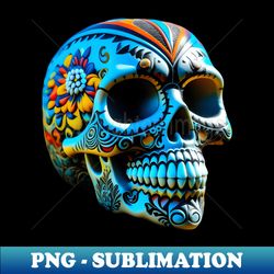 colorful painted mexican skull - premium sublimation digital download - defying the norms