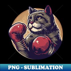 cat playing boxing - aesthetic sublimation digital file - boost your success with this inspirational png download