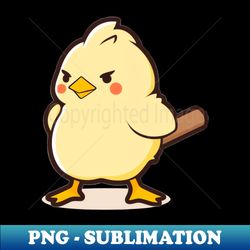 Brave Chicken Holding a baseball bat - Decorative Sublimation PNG File - Perfect for Creative Projects
