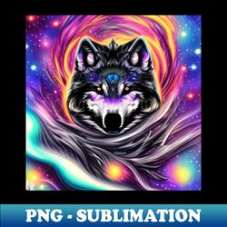 galaxy wolf - retro png sublimation digital download - bring your designs to life