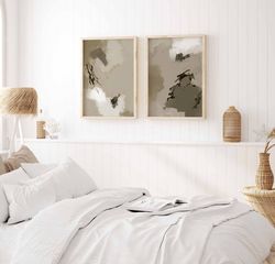 modern minimal gallery wall art set of 2 abstract art beige prints minimalist bedroom decor modern line drawing, printab