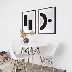 modern minimal gallery wall art set of 2 black and beige prints downloadable art modern geometric wall art home decor ha