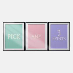 Pick Any 3 Custom Gallery Wall Art Set, Pick Your Own Prints, Modern Printable Wall Art, Custom Wall Art,,