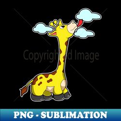 Giraffe with Clouds - Premium PNG Sublimation File - Revolutionize Your Designs
