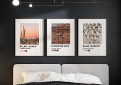 luxury western set of 3 fashion print digital download printable wall art hypebeast wall decor cowgirl wall art southwes