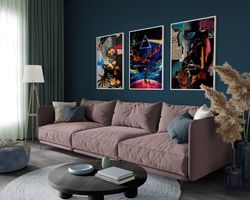 pink floyd set of 3 posters, pink floyd, the dark side of the moon album cover, pink floyd graphic poster, poster wall a