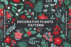 floral decorative plants pattern