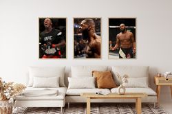 jon jones poster, jon jones set of 3 posters, wall decor, ufc poster, mma poster, boxing poster, martial arts poster, ae