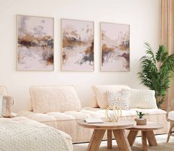 abstract gallery wall art set of 3 neutral nordic prints modern minimalist abstract art brush strokes download wall art