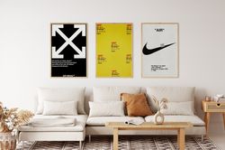 off white fan poster, off white fan set of 3 posters, off white fan posters, streetwear poster, wall decor, aesthetic po