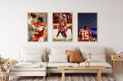 patrick mahomes poster, patrick mahomes set of 3 posters, nfl poster, wall decor, chiefs poster, football poster, aesthe