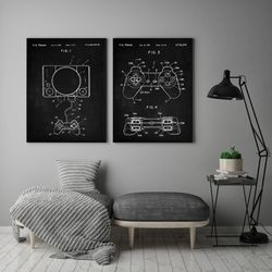 playstation patent set of 2, video game art, video game poster, playstation, boys room poster, video game wall art, -1.j