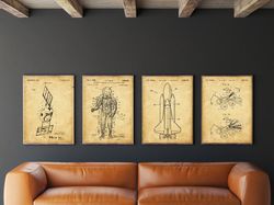 space patent set of 4, spacecraft patent, satellite poster, space wall art, astronaut suit, .jpg