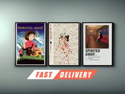 spirited away posters - studio ghibli chihiro poster, spirited away poster, anime art, studio ghibli gift, hayal miyazak