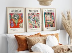 matisse set of 3, matisse print, matisse gallery wall, matisse open window, matisse la japonaise, henri matisse poster,