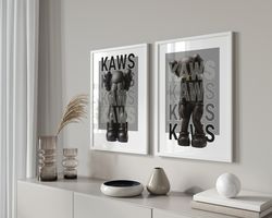 matte black hypebeast toys poster set of 2 - printable wall art with hypebeast figure