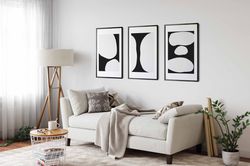 minimalist monochrome wall art modern black and white prints set of 3 scandinavian home decor contemporary modern minima