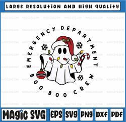 christmas emergency department er nurse xmas svg, crew emergency room tech ghost svg, christmas png, digital download