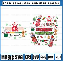 personalized nurse christmas png,, emergency department christmas png, custom name christmas er nurse, christmas png, di