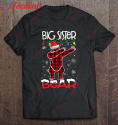 big sister bear buffalo dab bear lights christmas pajama shirt, christmas sweaters mens sale  wear love, share beauty