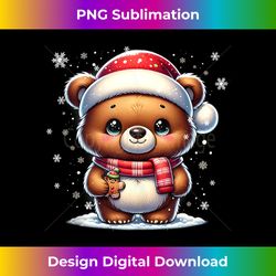 cute bear grizzly santa hat christmas bear grizzly mas lover tank to - edgy sublimation digital file - striking & memorable impressions