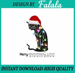 merry kissmyass funny cat christmas lights png, merry catmas, cat christmas tree png, chistmas png, digital download