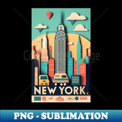 New York City Cities of the World Vintage style - PNG Sublimation Digital Download - Perfect for Sublimation Mastery