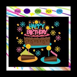happy birthday svg, birthday cake svg, candles svg, birthday gift, birthday party svg, birthday anniversary, gift for bi