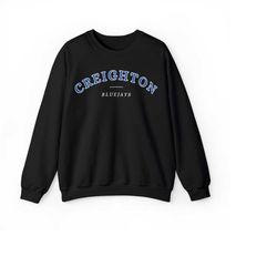 creighton comfort premium crewneck sweatshirt, vintage, retro, men, women, cozy, comfy, gift