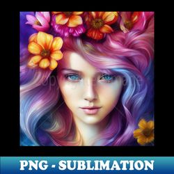 fusion of femininity and nature - retro png sublimation digital download - perfect for sublimation mastery