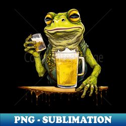 funny beer frog design - png transparent digital download file for sublimation - bold & eye-catching