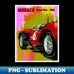 monaco vintage 1956 grand prix auto racing psychedelic print - creative sublimation png download - capture imagination with every detail