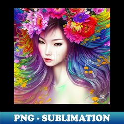 blossoming lady - stylish sublimation digital download - add a festive touch to every day