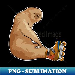 sloth as inline skater with inline skates - png transparent sublimation design - defying the norms