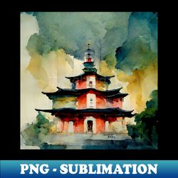 temple watercolor painting - trendy sublimation digital download - stunning sublimation graphics