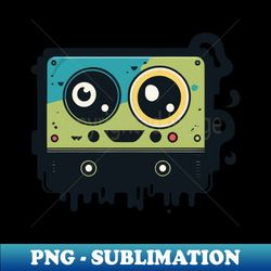 tape cassette cute kawaii happy monster - vintage sublimation png download - perfect for personalization