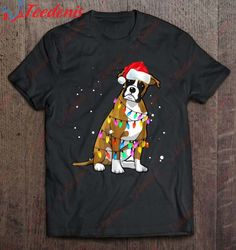boxer buffalo plaid boxer dog lover christmas shirt, christmas family t shirts  wear love, share beauty