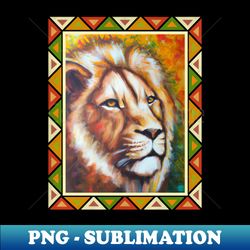 portrait of an african lion african art - vintage sublimation png download - enhance your apparel with stunning detail