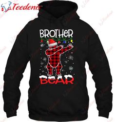 brother bear buffalo plaid dab bear lights christmas pajama shirt, plus size ladies christmas clothes  wear love, share