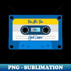 Cyndi Lauper Classic Blue Cassette - PNG Transparent Digital Download File for Sublimation - Perfect for Personalization