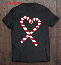 candy cane heart funny christmas gift for candy cane lovers premium shirt, plus size ladies christmas tops  wear love, s